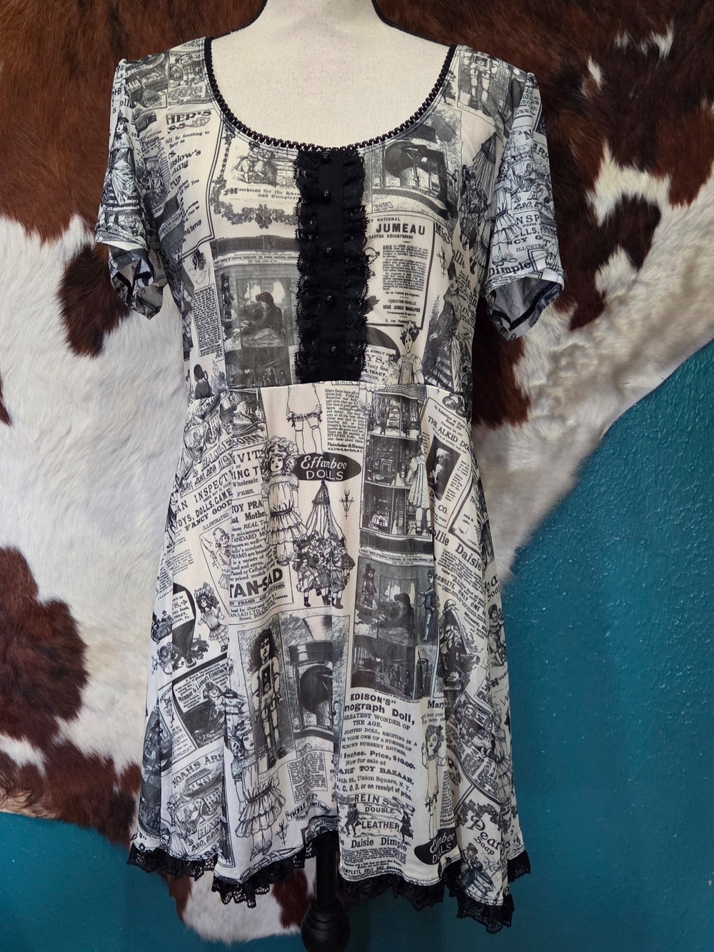 Dolls Kill Newspaper Print Dress